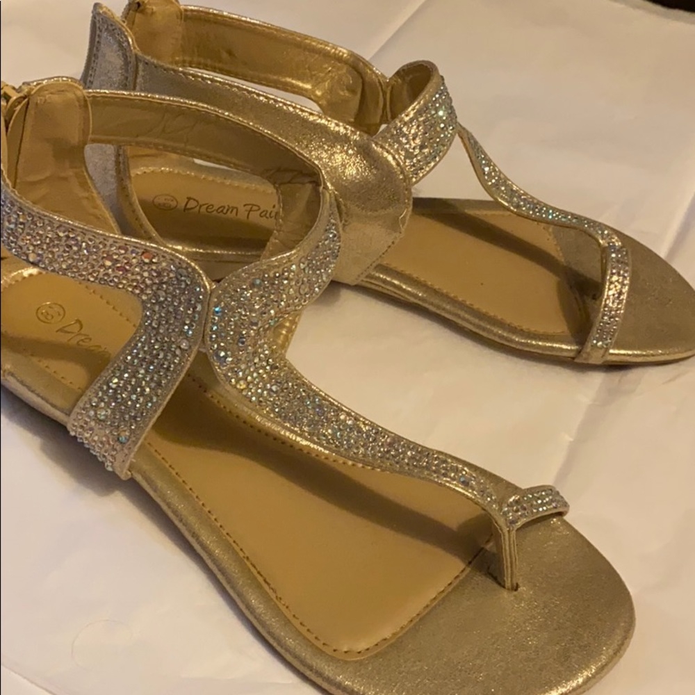 Gold bling sandals